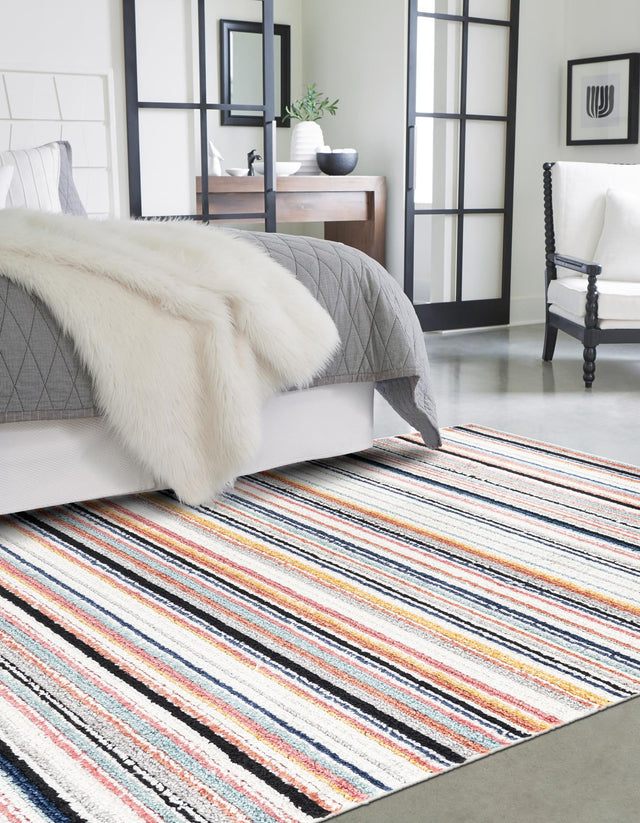 Ivory 7' 10 x 10' Tagine Rectangle Area Rug Durable 100% Polyester Modern Unique Easy Clean Carpet for Indoor Home Decor for Sale at Rug Engine