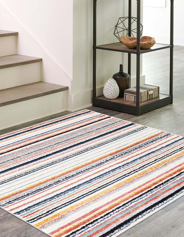 Ivory 5' 3 x 5' 3 Tagine Square Area Rug Durable 100% Polyester Modern Unique Easy Clean Carpet for Indoor Home Decor for Sale at Rug Engine