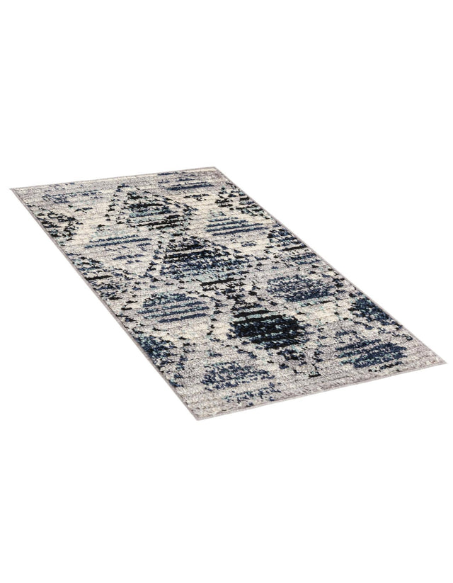 Blue Gray 2' x 3' Tagine Rectangle Area Rug Durable 100% Polyester Modern Unique Easy Clean Carpet for Indoor Home Decor for Sale at Rug Engine