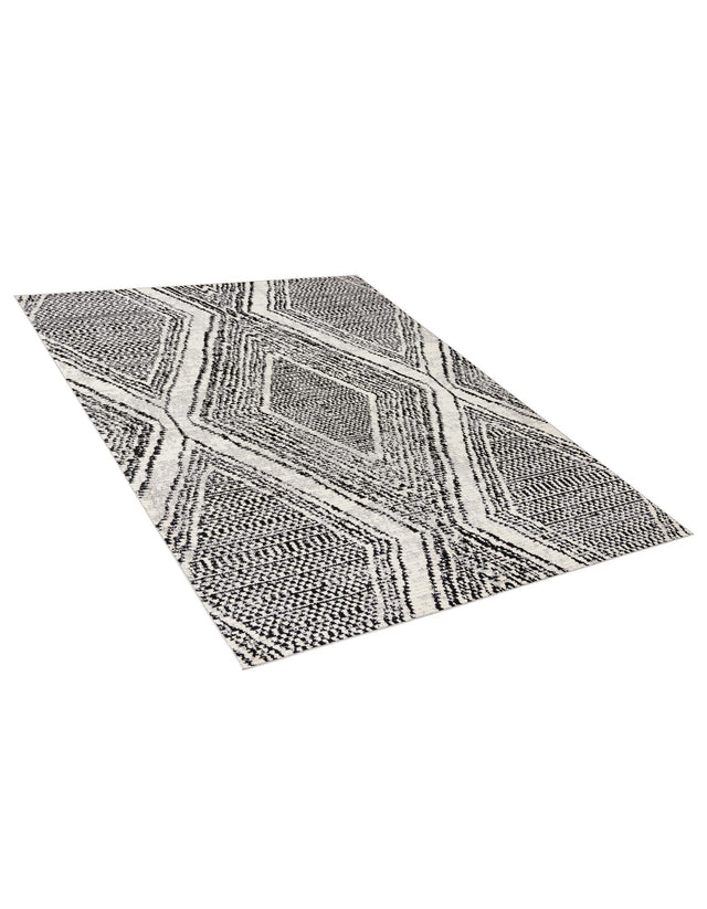 Black and White 9' x 12' Tagine Rectangle Area Rug Durable 100% Polyester Modern Unique Easy Clean Carpet for Indoor Home Decor for Sale at Rug Engine