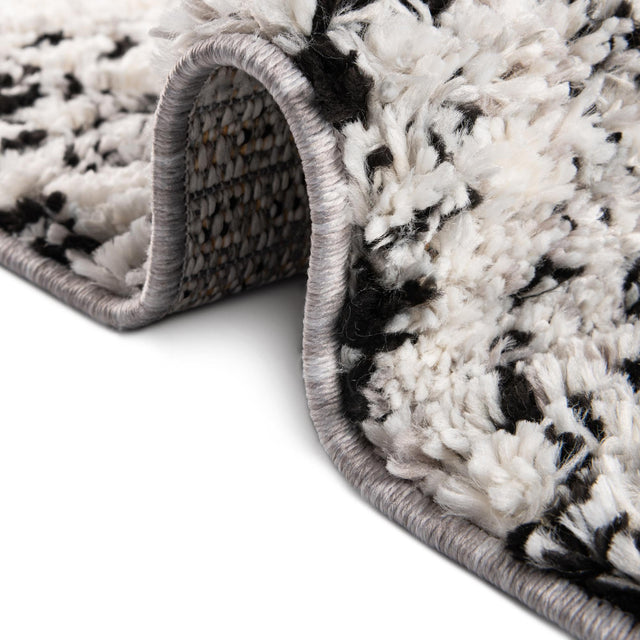 Black and White 5' 3 x 5' 3 Tagine Octagon Area Rug Durable 100% Polyester Modern Unique Easy Clean Carpet for Indoor Home Decor for Sale at Rug Engine