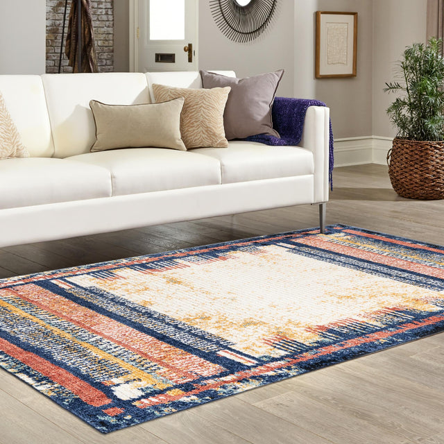 Multicolor 2' x 3' Tagine Rectangle Area Rug Durable 100% Polyester Modern Unique Easy Clean Carpet for Indoor Home Decor for Sale at Rug Engine