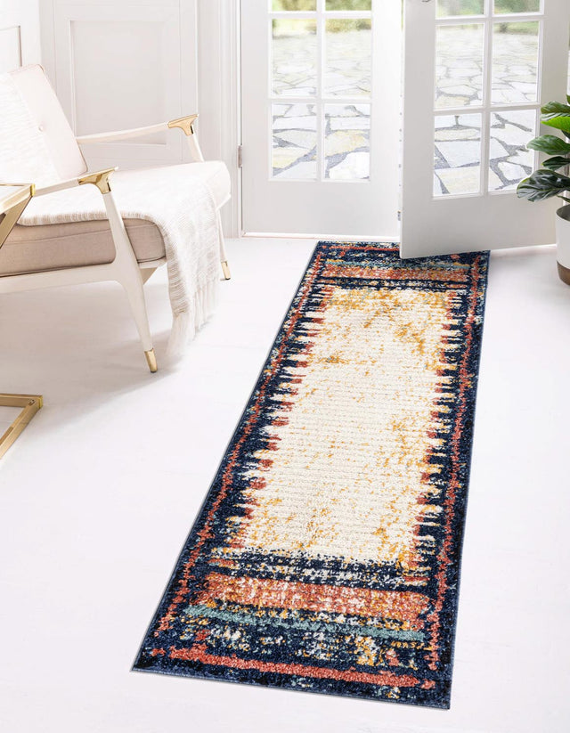 Multicolor 2' x 5' Tagine Runner Area Rug Durable 100% Polyester Modern Unique Easy Clean Carpet for Indoor Home Decor for Sale at Rug Engine