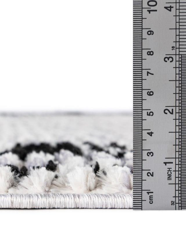 Black and White 5' 3 x 5' 3 Tagine Octagon Area Rug Durable 100% Polyester Modern Unique Easy Clean Carpet for Indoor Home Decor for Sale at Rug Engine