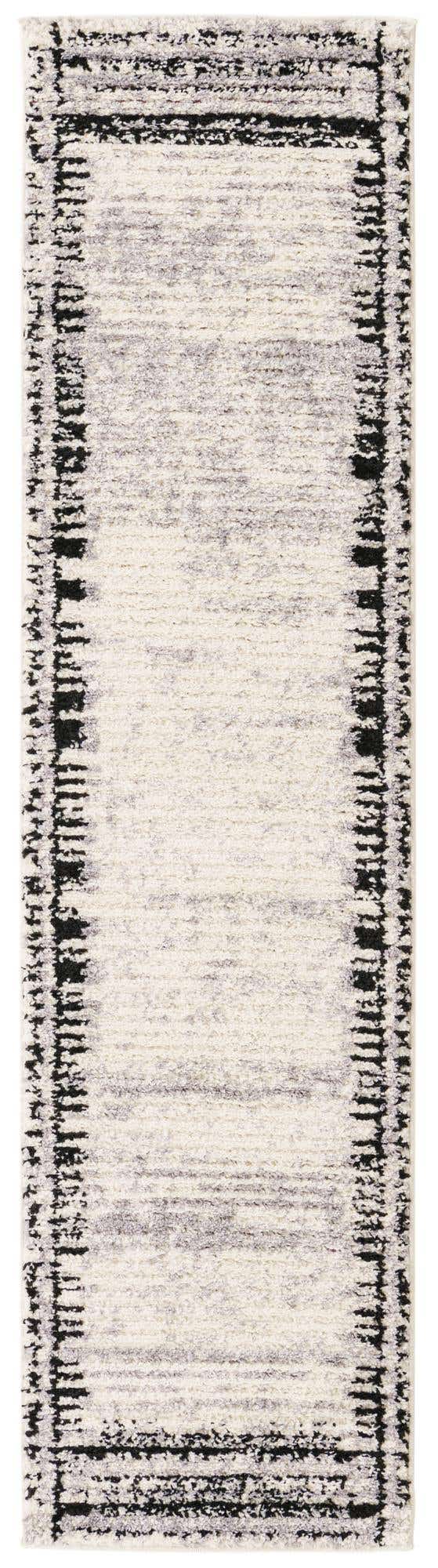 Black and White 2' x 7' 10 Tagine Runner Area Rug Durable 100% Polyester Modern Unique Easy Clean Carpet for Indoor Home Decor for Sale at Rug Engine