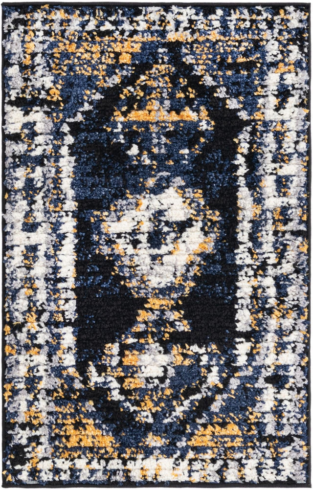 Blue 2' x 3' Tagine Rectangle Area Rug Durable 100% Polyester Modern Unique Easy Clean Carpet for Indoor Home Decor for Sale at Rug Engine