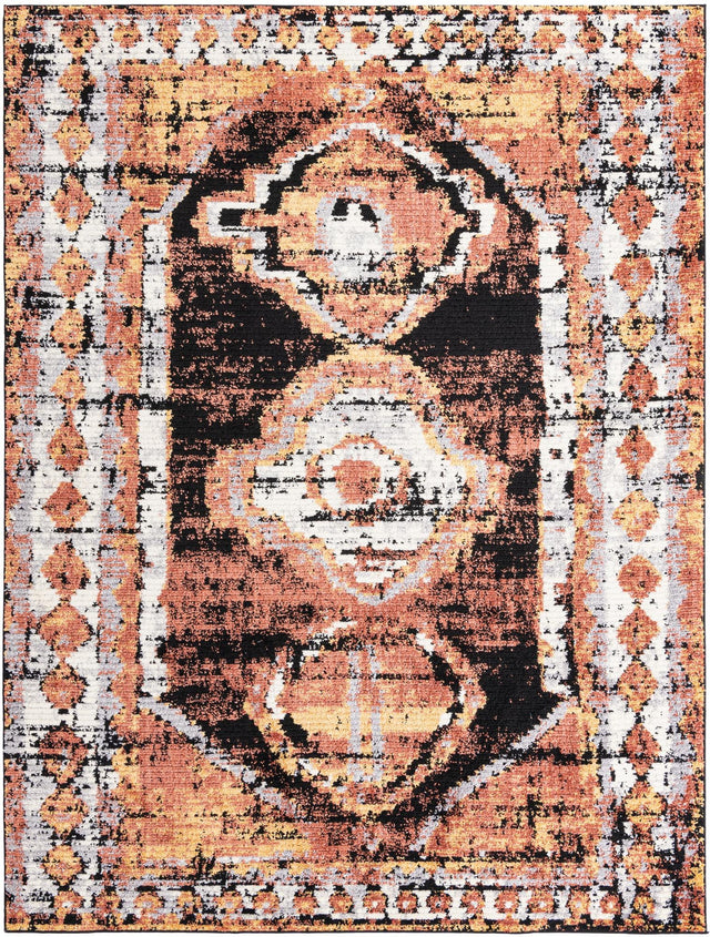 Terracotta 9' x 12' Tagine Rectangle Area Rug Durable 100% Polyester Modern Unique Easy Clean Carpet for Indoor Home Decor for Sale at Rug Engine