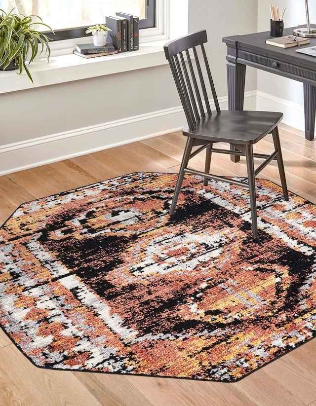 Terracotta 5' 3 x 5' 3 Tagine Octagon Area Rug Durable 100% Polyester Modern Unique Easy Clean Carpet for Indoor Home Decor for Sale at Rug Engine