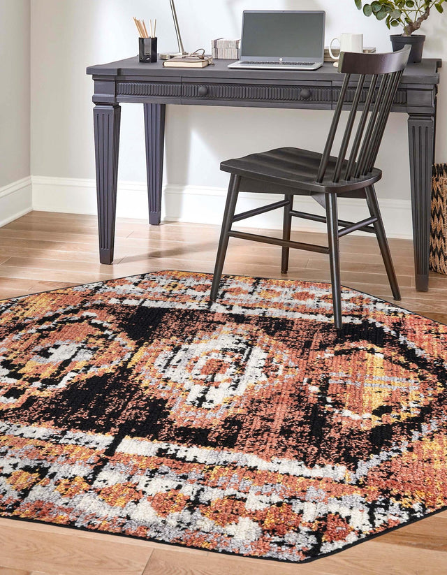 Terracotta 5' 3 x 5' 3 Tagine Octagon Area Rug Durable 100% Polyester Modern Unique Easy Clean Carpet for Indoor Home Decor for Sale at Rug Engine
