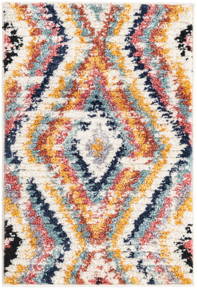 Ivory 2' x 3' Tagine Rectangle Area Rug Durable 100% Polyester Modern Unique Easy Clean Carpet for Indoor Home Decor for Sale at Rug Engine