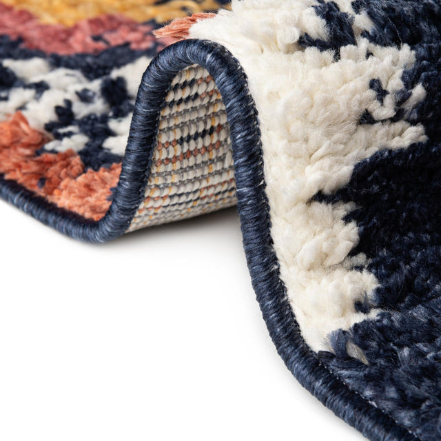 Blue 7' 10 x 7' 10 Tagine Octagon Area Rug Durable 100% Polyester Modern Unique Easy Clean Carpet for Indoor Home Decor for Sale at Rug Engine