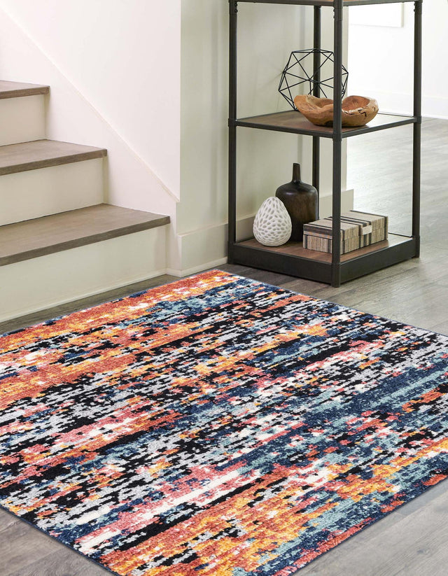 Multicolor 7' 10 x 7' 10 Tagine Square Area Rug Durable 100% Polyester Modern Unique Easy Clean Carpet for Indoor Home Decor for Sale at Rug Engine
