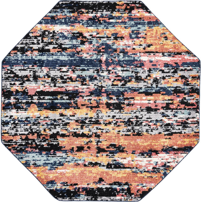Multicolor 7' 10 x 7' 10 Tagine Octagon Area Rug Durable 100% Polyester Modern Unique Easy Clean Carpet for Indoor Home Decor for Sale at Rug Engine