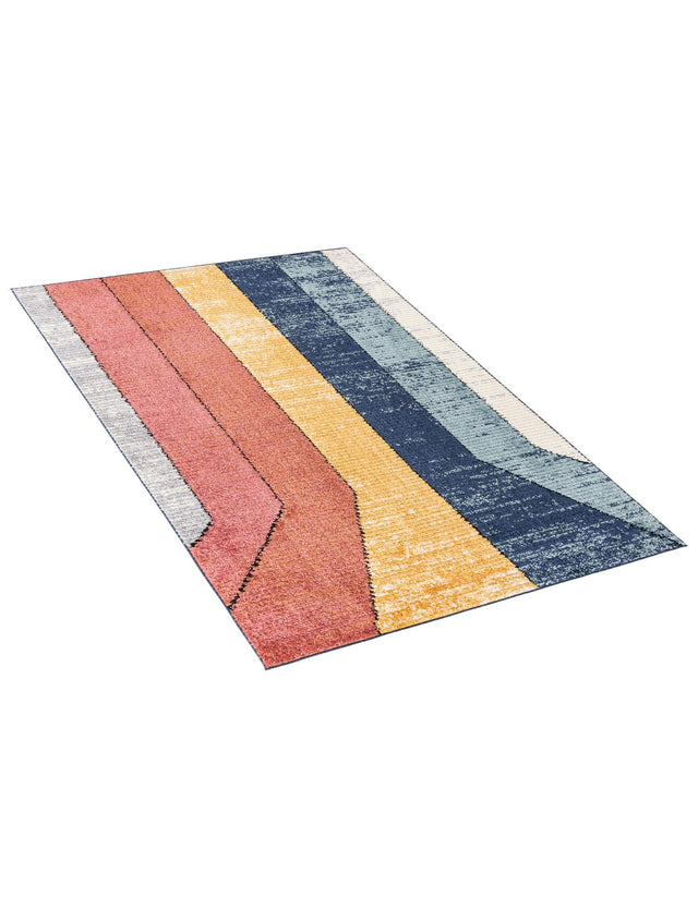 Multicolor 6' x 9' Tagine Rectangle Area Rug Durable 100% Polyester Modern Unique Easy Clean Carpet for Indoor Home Decor for Sale at Rug Engine