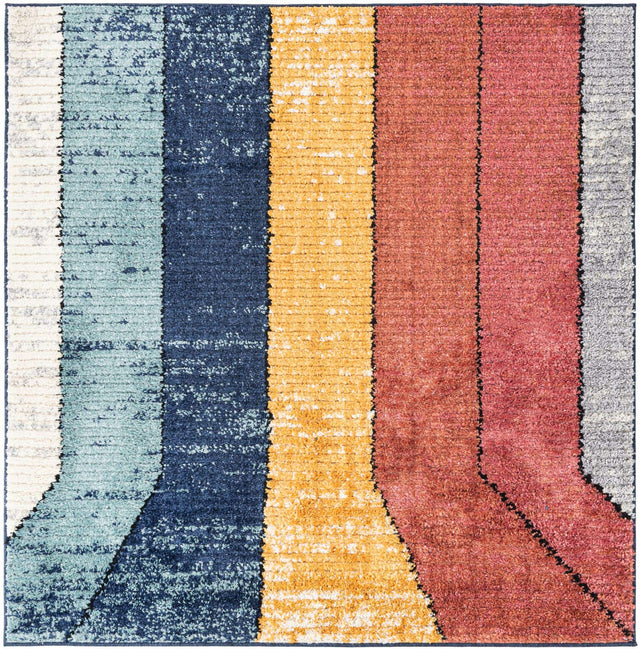 Multicolor 5' 3 x 5' 3 Tagine Square Area Rug Durable 100% Polyester Modern Unique Easy Clean Carpet for Indoor Home Decor for Sale at Rug Engine