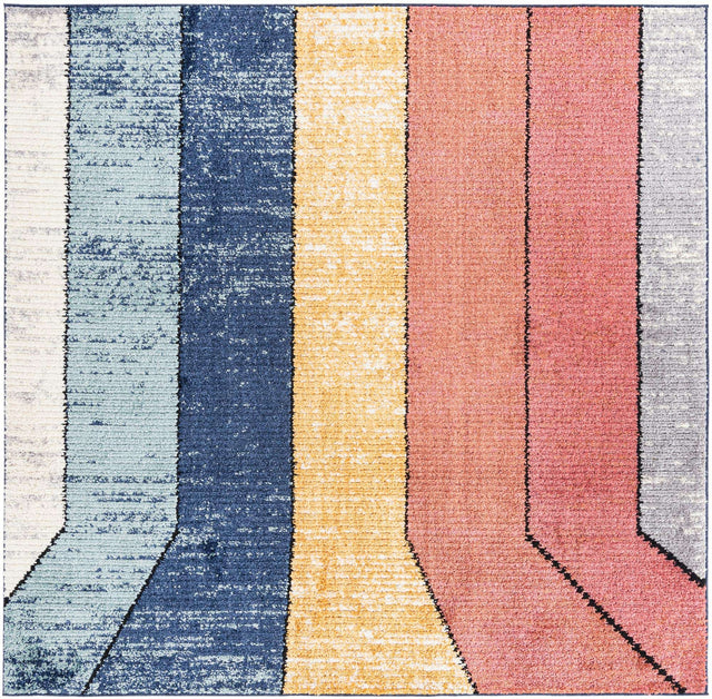 Multicolor 7' 10 x 7' 10 Tagine Square Area Rug Durable 100% Polyester Modern Unique Easy Clean Carpet for Indoor Home Decor for Sale at Rug Engine