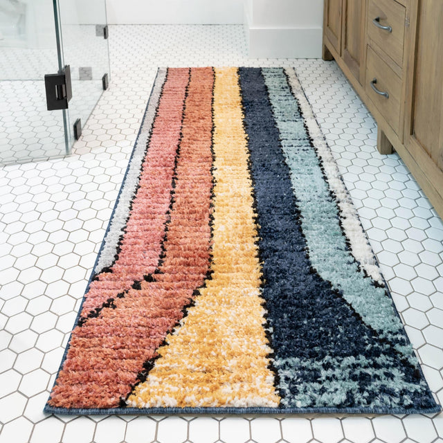 Multicolor 2' 7 x 12' Tagine Runner Area Rug Durable 100% Polyester Modern Unique Easy Clean Carpet for Indoor Home Decor for Sale at Rug Engine