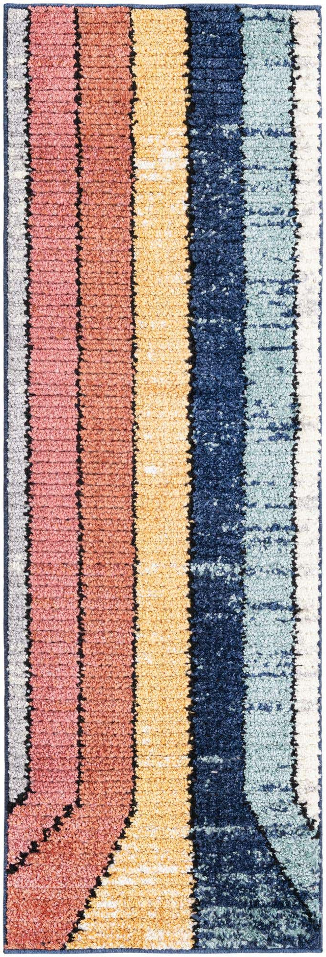 Multicolor 2' x 6' Tagine Runner Area Rug Durable 100% Polyester Modern Unique Easy Clean Carpet for Indoor Home Decor for Sale at Rug Engine