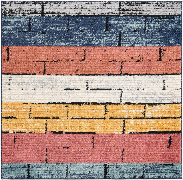 Multicolor 5' 3 x 5' 3 Tagine Square Area Rug Durable 100% Polyester Modern Unique Easy Clean Carpet for Indoor Home Decor for Sale at Rug Engine