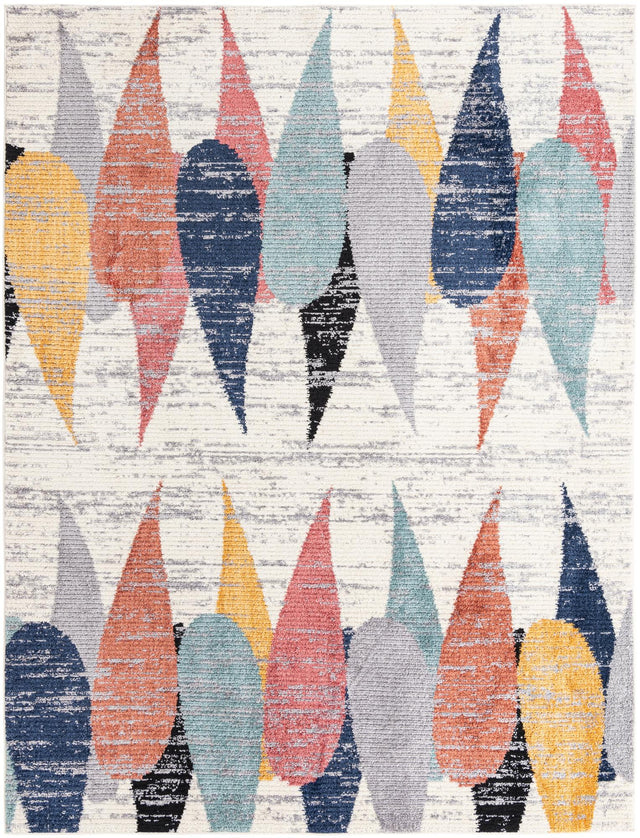 Ivory 9' 10 x 13' Tagine Rectangle Area Rug Durable 100% Polyester Modern Unique Easy Clean Carpet for Indoor Home Decor for Sale at Rug Engine