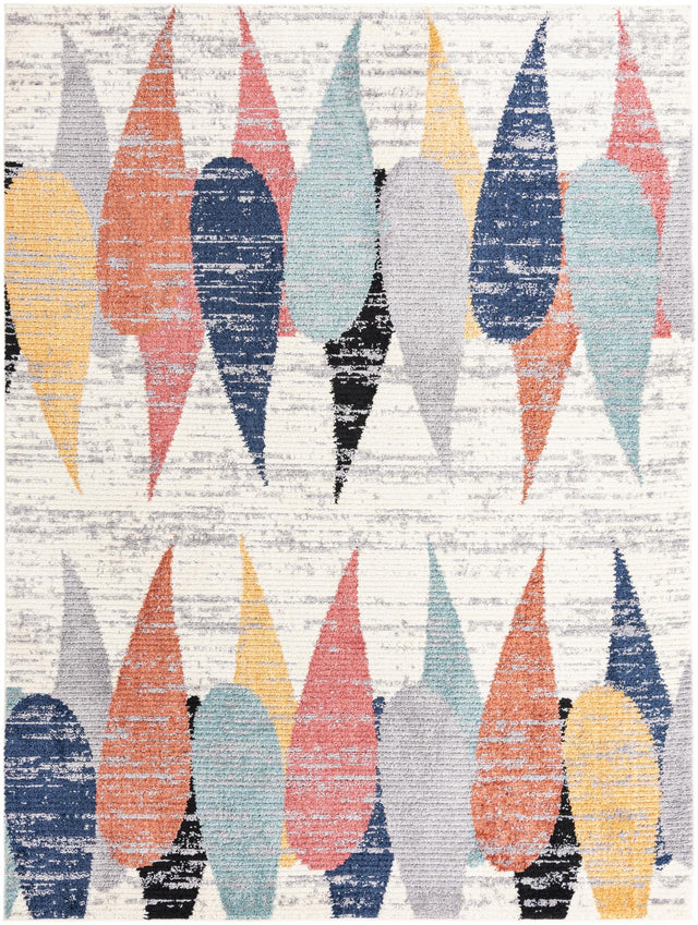 Ivory 9' x 12' Tagine Rectangle Area Rug Durable 100% Polyester Modern Unique Easy Clean Carpet for Indoor Home Decor for Sale at Rug Engine