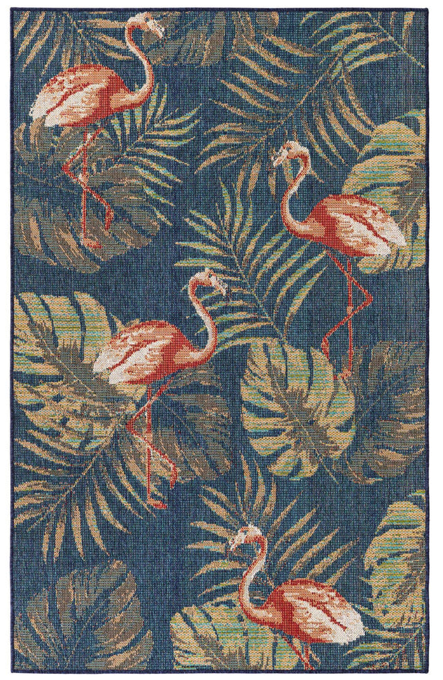 Navy Blue 5' 3 x 7' 7 Baja Outdoor Rectangle Area Rug Weather Resistant for Patio, Deck, Terrace, Balcony, Porch 100% Polypropylene Modern Outside Decor for Sale at Rug Engine