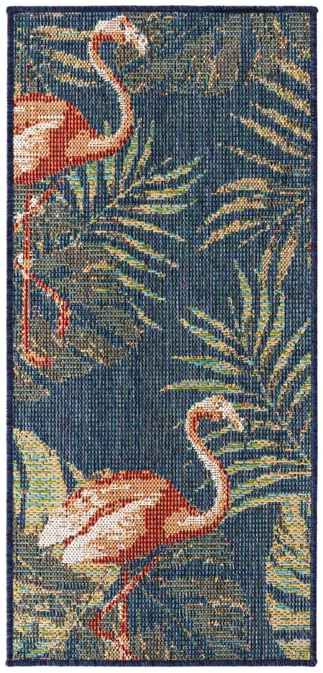 Navy Blue 2' x 3' 11 Baja Outdoor Runner Area Rug Weather Resistant for Patio, Deck, Terrace, Balcony, Porch 100% Polypropylene Modern Outside Decor for Sale at Rug Engine