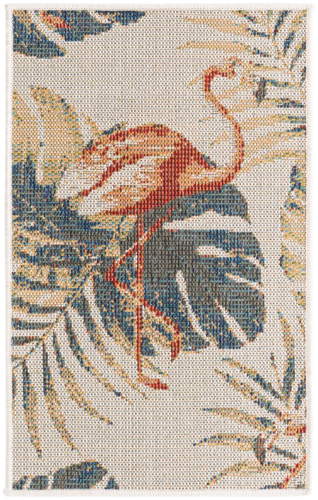 Ivory 2' x 2' 11 Baja Outdoor Rectangle Area Rug Weather Resistant for Patio, Deck, Terrace, Balcony, Porch 100% Polypropylene Modern Outside Decor for Sale at Rug Engine