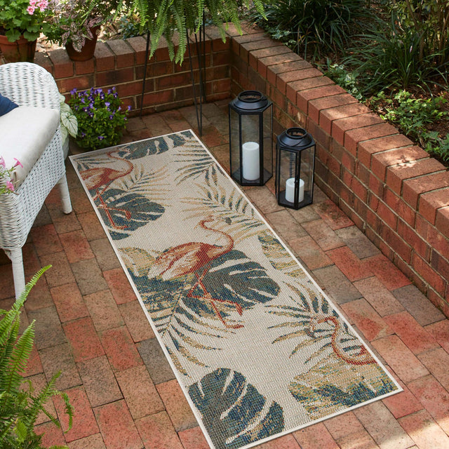 Ivory 2' x 5' 11 Baja Outdoor Runner Area Rug Weather Resistant for Patio, Deck, Terrace, Balcony, Porch 100% Polypropylene Modern Outside Decor for Sale at Rug Engine