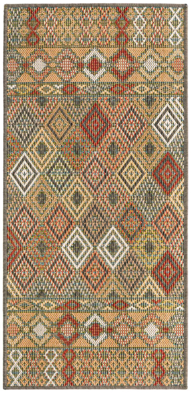 Multicolor 2' x 3' 11 Baja Outdoor Runner Area Rug Weather Resistant for Patio, Deck, Terrace, Balcony, Porch 100% Polypropylene Modern Outside Decor for Sale at Rug Engine