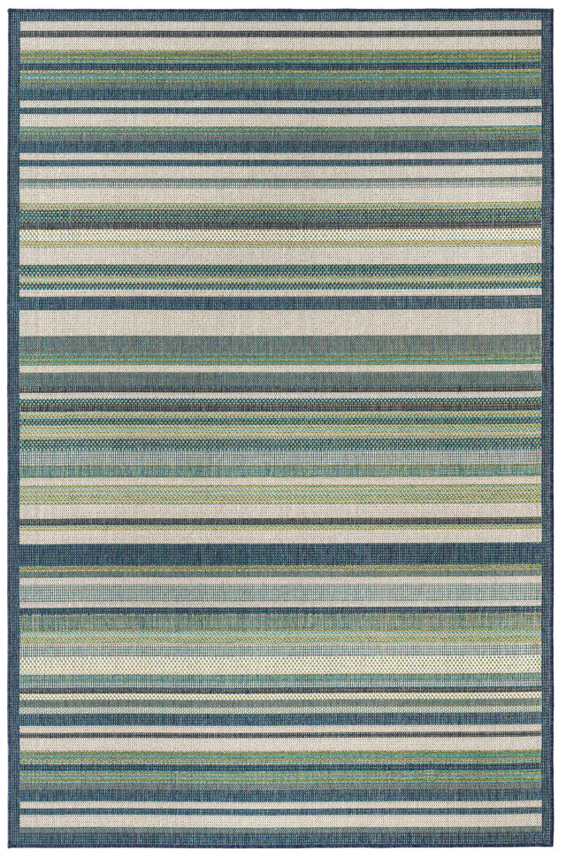 Blue 6' x 9' Baja Outdoor Rectangle Area Rug Weather Resistant for Patio, Deck, Terrace, Balcony, Porch 100% Polypropylene Modern Outside Decor for Sale at Rug Engine