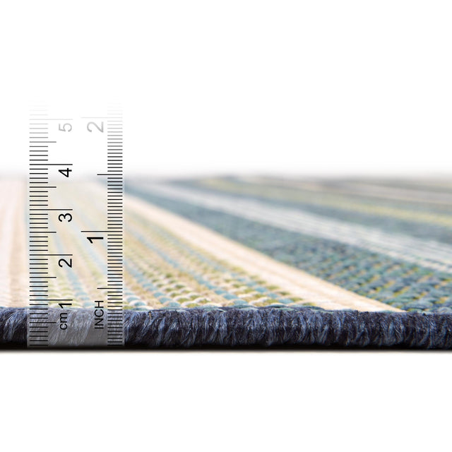 Blue 7' 10 x 10' Baja Outdoor Rectangle Area Rug Weather Resistant for Patio, Deck, Terrace, Balcony, Porch 100% Polypropylene Modern Outside Decor for Sale at Rug Engine