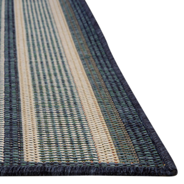 Blue 9' x 12' Baja Outdoor Rectangle Area Rug Weather Resistant for Patio, Deck, Terrace, Balcony, Porch 100% Polypropylene Modern Outside Decor for Sale at Rug Engine