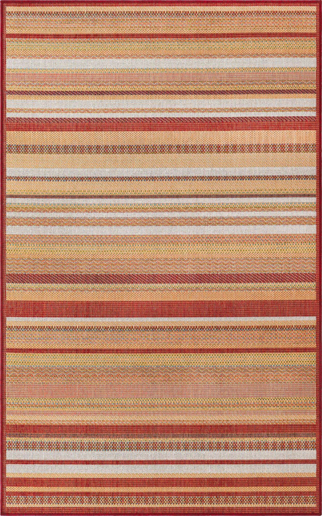 Burgundy 5' 3 x 7' 7 Baja Outdoor Rectangle Area Rug Weather Resistant for Patio, Deck, Terrace, Balcony, Porch 100% Polypropylene Modern Outside Decor for Sale at Rug Engine