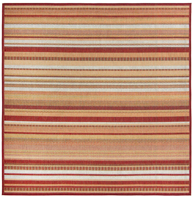 Burgundy 7' 10 x 7' 10 Baja Outdoor Square Area Rug Weather Resistant for Patio, Deck, Terrace, Balcony, Porch 100% Polypropylene Modern Outside Decor for Sale at Rug Engine
