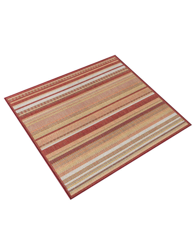 Burgundy 5' 3 x 5' 3 Baja Outdoor Square Area Rug Weather Resistant for Patio, Deck, Terrace, Balcony, Porch 100% Polypropylene Modern Outside Decor for Sale at Rug Engine