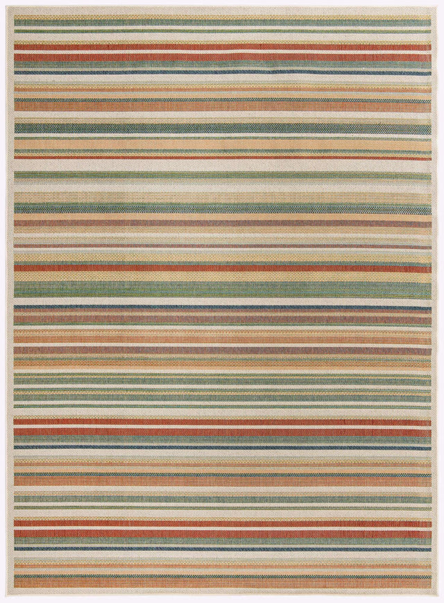 Multicolor 9' x 12' Baja Outdoor Rectangle Area Rug Weather Resistant for Patio, Deck, Terrace, Balcony, Porch 100% Polypropylene Modern Outside Decor for Sale at Rug Engine