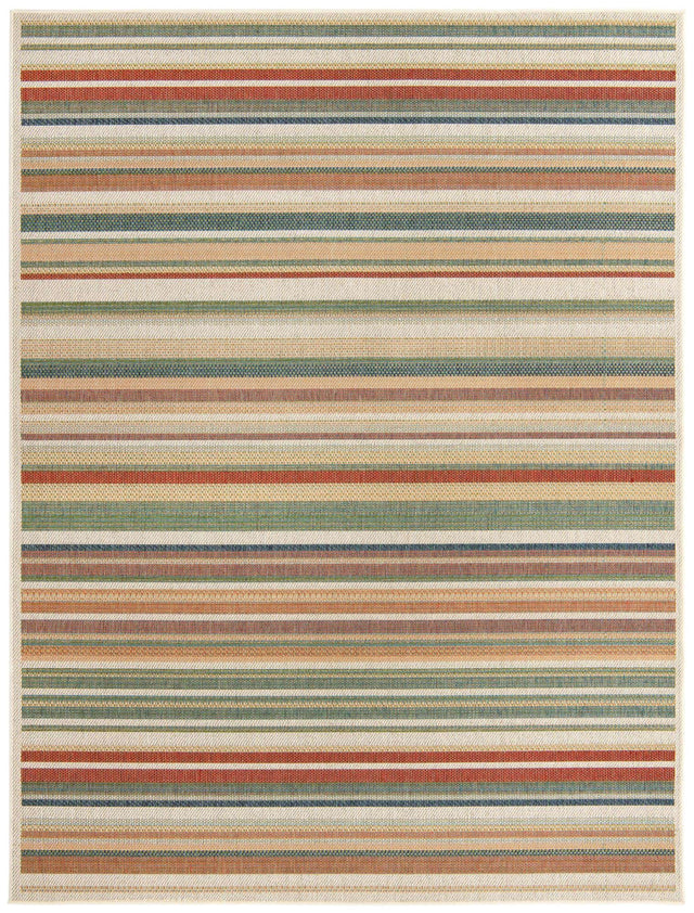 Multicolor 7' 10 x 10' Baja Outdoor Rectangle Area Rug Weather Resistant for Patio, Deck, Terrace, Balcony, Porch 100% Polypropylene Modern Outside Decor for Sale at Rug Engine