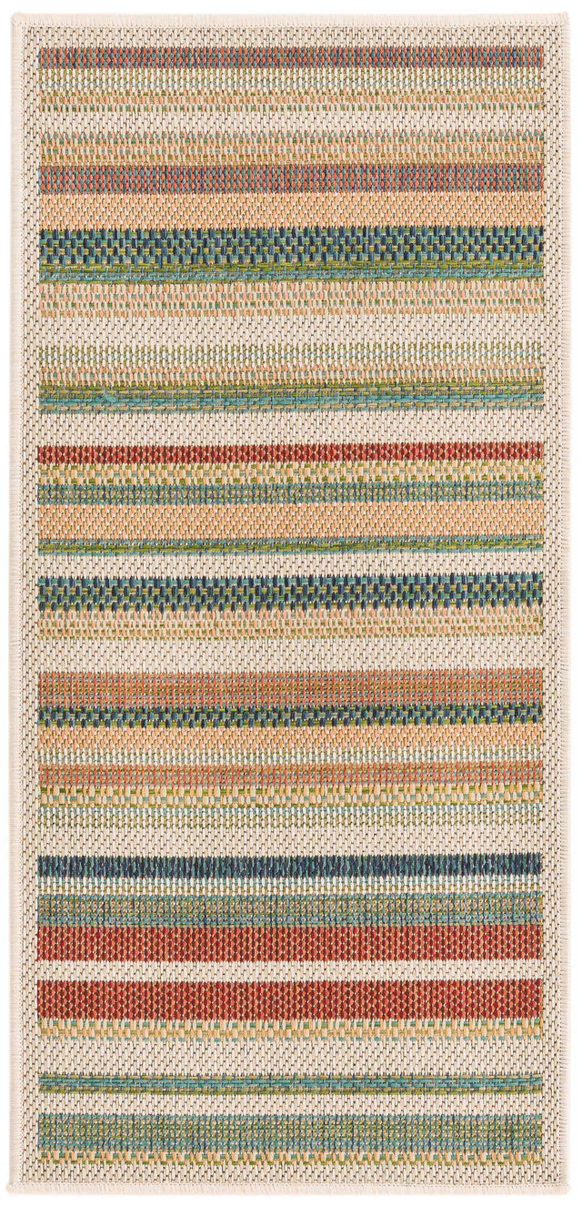 Multicolor 2' x 3' 11 Baja Outdoor Runner Area Rug Weather Resistant for Patio, Deck, Terrace, Balcony, Porch 100% Polypropylene Modern Outside Decor for Sale at Rug Engine