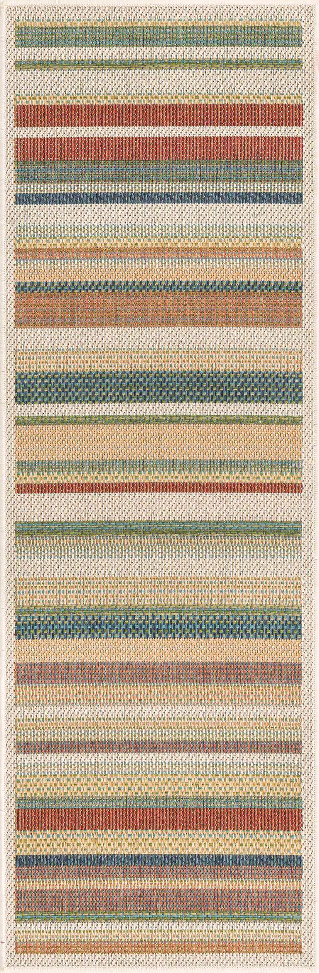 Multicolor 2' x 5' 11 Baja Outdoor Runner Area Rug Weather Resistant for Patio, Deck, Terrace, Balcony, Porch 100% Polypropylene Modern Outside Decor for Sale at Rug Engine
