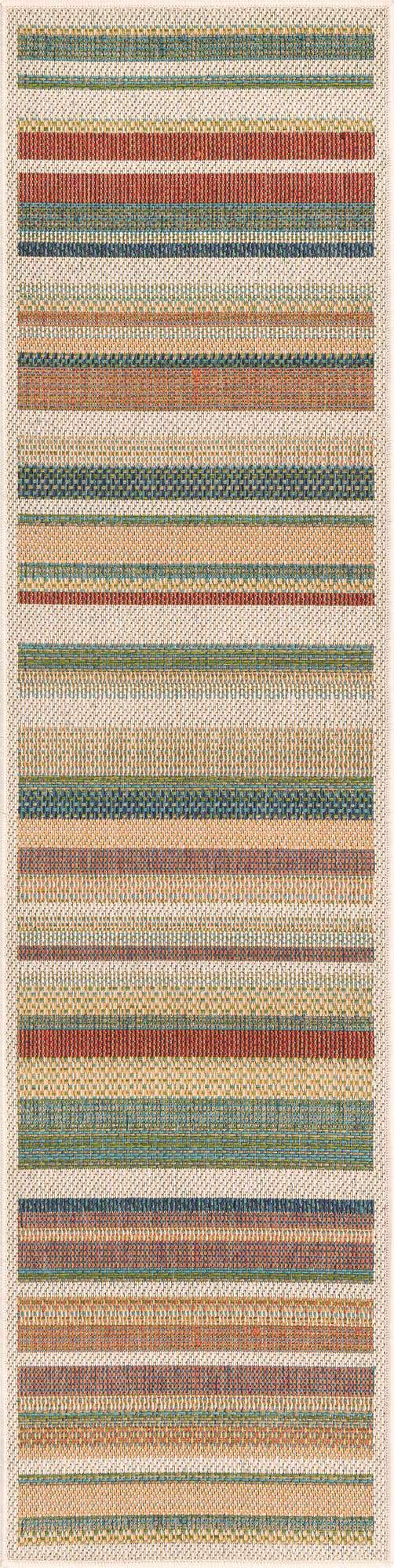 Multicolor 2' x 7' 10 Baja Outdoor Runner Area Rug Weather Resistant for Patio, Deck, Terrace, Balcony, Porch 100% Polypropylene Modern Outside Decor for Sale at Rug Engine