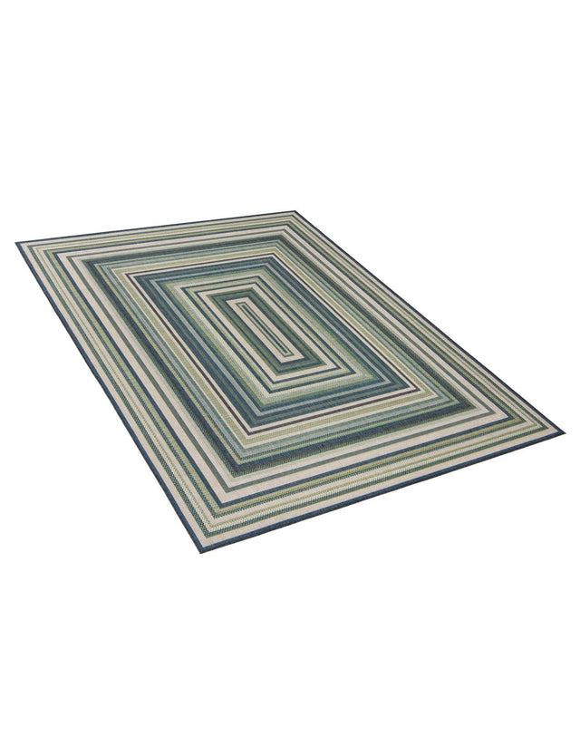 Blue 7' 10 x 10' Baja Outdoor Rectangle Area Rug Weather Resistant for Patio, Deck, Terrace, Balcony, Porch 100% Polypropylene Modern Outside Decor for Sale at Rug Engine