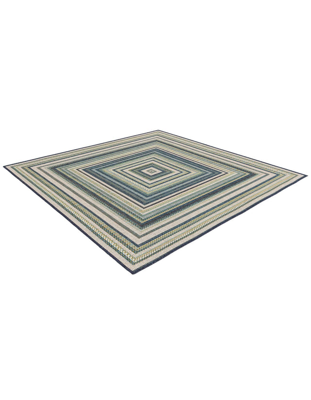 Blue 5' 3 x 5' 3 Baja Outdoor Square Area Rug Weather Resistant for Patio, Deck, Terrace, Balcony, Porch 100% Polypropylene Modern Outside Decor for Sale at Rug Engine