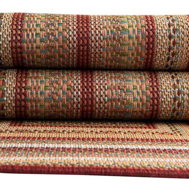 Burgundy 3' 11 x 5' 11 Baja Outdoor Rectangle Area Rug Weather Resistant for Patio, Deck, Terrace, Balcony, Porch 100% Polypropylene Modern Outside Decor for Sale at Rug Engine