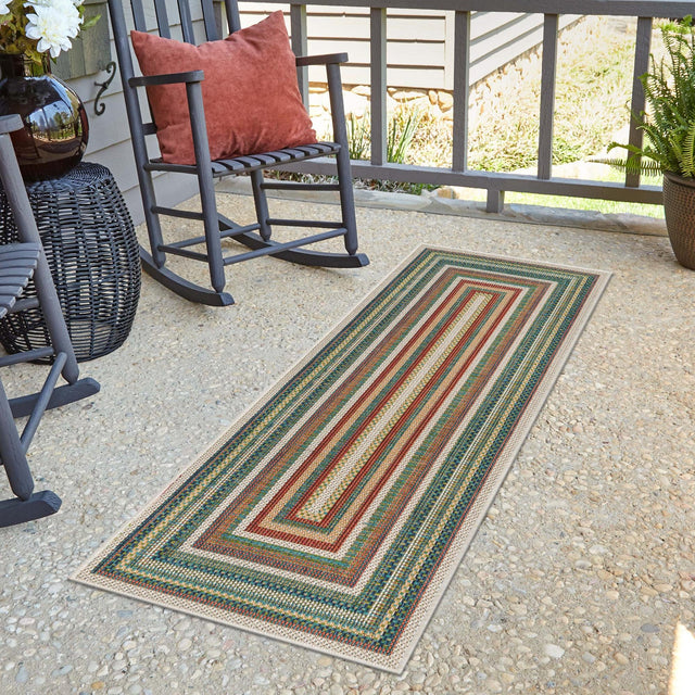 Multicolor 2' x 5' 11 Baja Outdoor Runner Area Rug Weather Resistant for Patio, Deck, Terrace, Balcony, Porch 100% Polypropylene Modern Outside Decor for Sale at Rug Engine