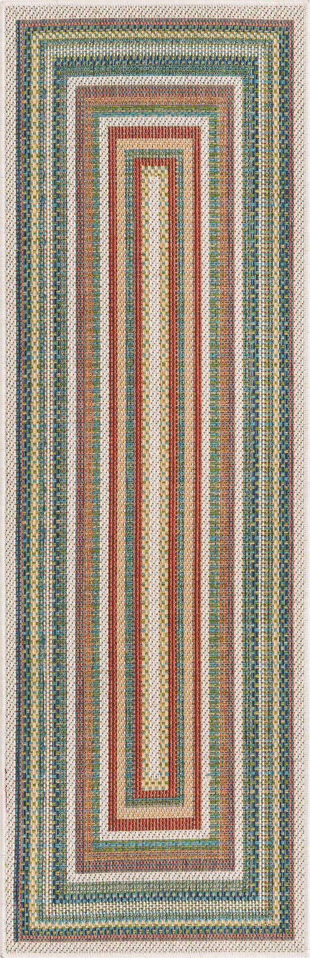 Multicolor 2' x 5' 11 Baja Outdoor Runner Area Rug Weather Resistant for Patio, Deck, Terrace, Balcony, Porch 100% Polypropylene Modern Outside Decor for Sale at Rug Engine
