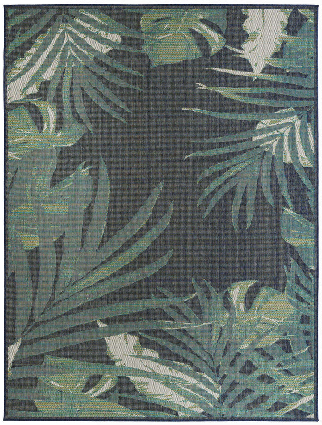 Navy Blue 7' 10 x 10' Baja Outdoor Rectangle Area Rug Weather Resistant for Patio, Deck, Terrace, Balcony, Porch 100% Polypropylene Modern Outside Decor for Sale at Rug Engine