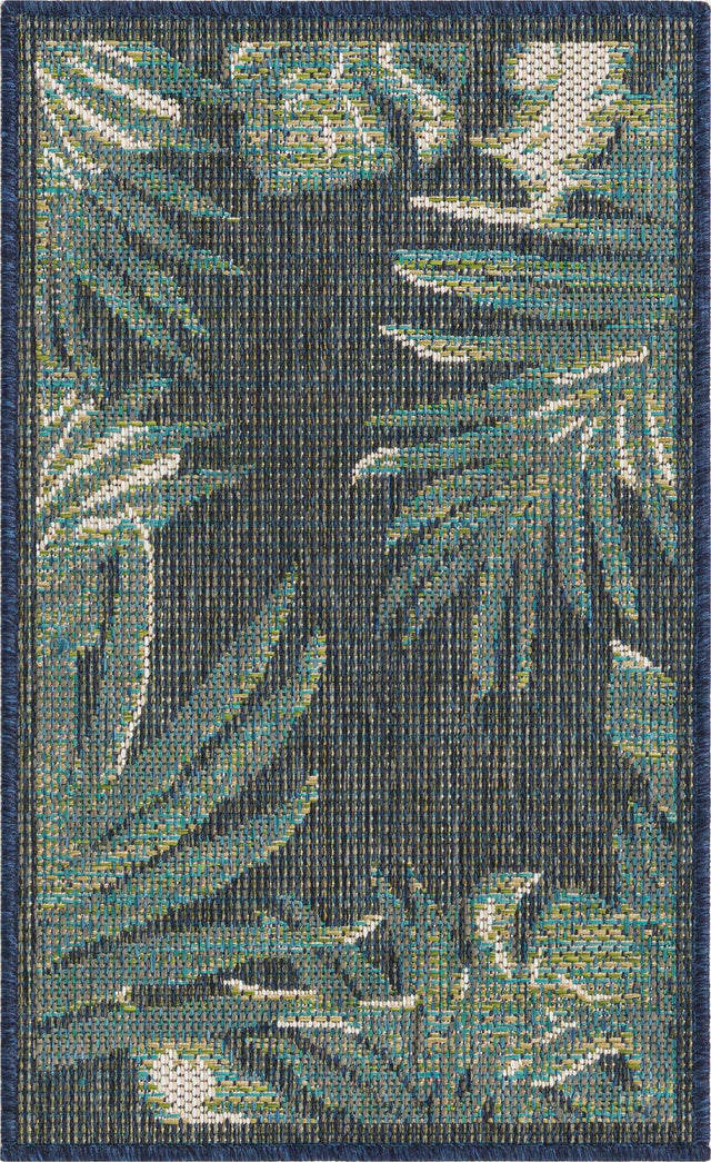 Navy Blue 2' x 2' 11 Baja Outdoor Rectangle Area Rug Weather Resistant for Patio, Deck, Terrace, Balcony, Porch 100% Polypropylene Modern Outside Decor for Sale at Rug Engine