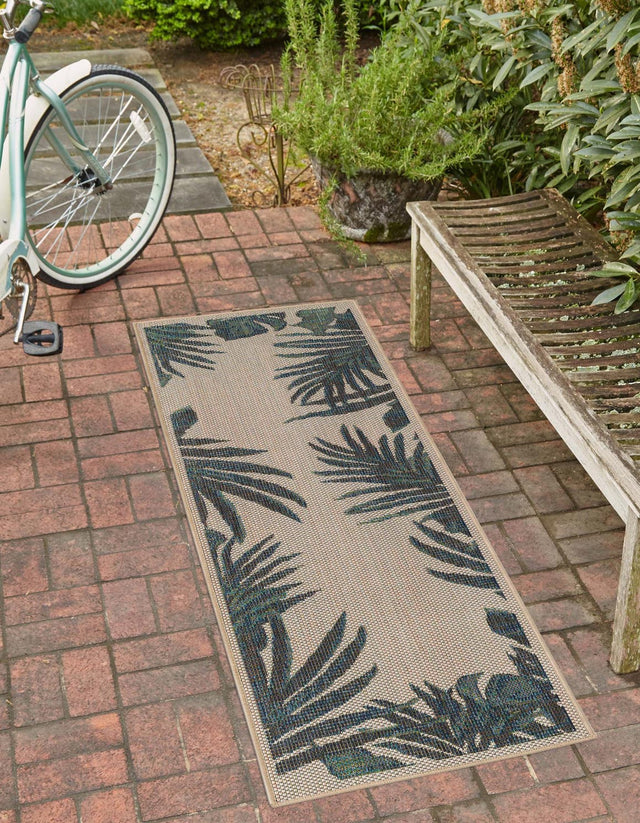 Ivory 2' x 7' 10 Baja Outdoor Runner Area Rug Weather Resistant for Patio, Deck, Terrace, Balcony, Porch 100% Polypropylene Modern Outside Decor for Sale at Rug Engine