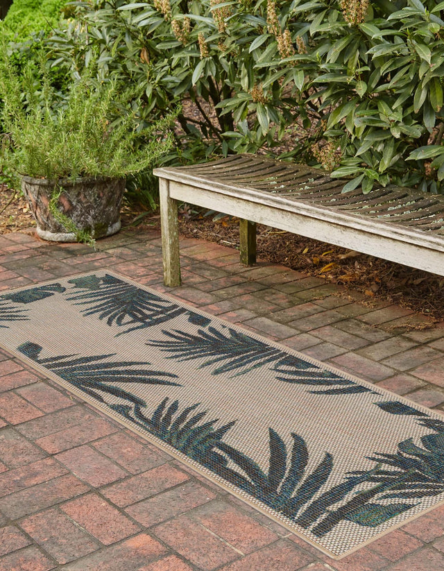 Ivory 2' x 7' 10 Baja Outdoor Runner Area Rug Weather Resistant for Patio, Deck, Terrace, Balcony, Porch 100% Polypropylene Modern Outside Decor for Sale at Rug Engine